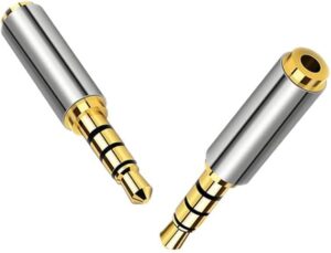 2Pcs 3.5mm to 2.5mm / 2.5 mm to 3.5 mm 4 Poles Stereo Audio Headphone AUX Adapter Male Plug Female Jack Converter Connector-B0BZPD28BM