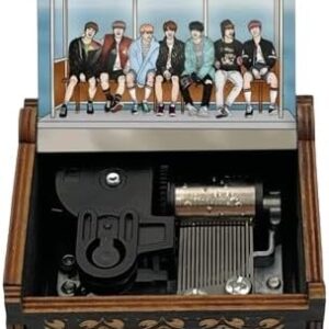 [1Pcs] Black Wood Auto mechanical Music Box for piano guitar Friends birthday New year Christmas gift-B0D96KCPCP