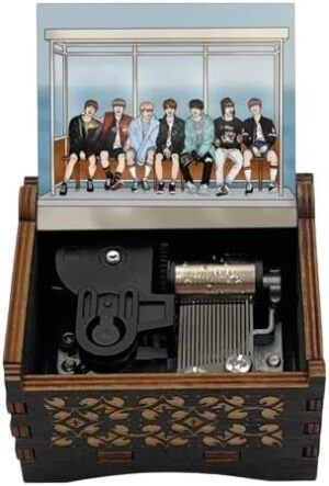 [1Pcs] Black Wood Auto mechanical Music Box for piano guitar Friends birthday New year Christmas gift-B0D96KCPCP