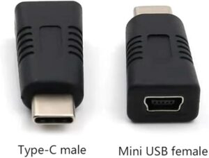1PCs - Mini USB Female To Type C Male Adapter Mini T Type Female To Data Cable Charging Adapter-B0DDHCBHGF