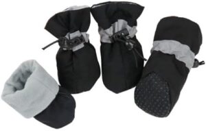 [4pcs/set] Waterproof Pet Dog Shoes Anti-slip Rain Boots Footwear for Small Cats Dogs Puppy Dog Pet Booties Pet Paw Accessories (Black, 7)-B0CRC9ZCS1