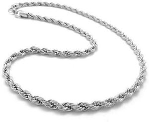 Fashion Women's Men's 925 Sterling Silver Twist Chain Necklace - Only Chain-B0DLHP6WVL