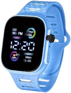 Led Display Digital Kids Watches Sport Boys Girls Luminous Children’s Electronic Wristwatch Students Clock Watches Relojes 2024 (Light Blue)-B0DGDL6B5V