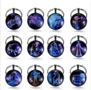 (Sagittarius) Constellations Keychain Constellation Key Rings Zodiac Sign Key Chain Pendant Jewelry Fashion Birthday Gift-B0BPN6L82B