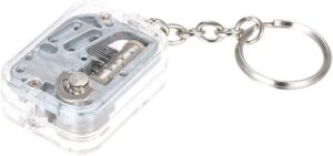 Transparent Clear Hand-operated Movement Music Box Keychain Key Ring Pendants Musical Melody Castle in The Sky Unique Gift-B096R2W25F