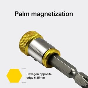 3pcs of Magnetic Bit Holder Alloy Electric Magnetic Ring Screwdriver Bit Head Holder Anti-Corrosion Strong Magnetizer for Phillip Bit (Random Color)B0BXTQ389R