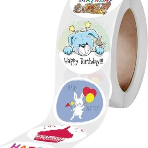 510nIJ7-zmL._AC_SX569_ 500Pcs Cute Happy Birthday Stickers 2.5cm/1 Inch Children's Birthday Party Gift Sealing Decorations Greeting Card Labels - Code 02-B0DJZ8Q8H1
