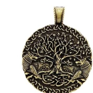 510yw7vxXfL._AC_SX466_ Creative Charms Tree Of Life And World Pendants For Necklace Wolf Amulet Viking Jewelry Making Findings Components (3.5Cm *3.5 cm)-B0DC5P5BXH
