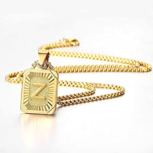 Fashion (K) Letter Gold Color Pendant Necklace for Men Women Cuban Chain Couple Charm Initial Necklace Choker Jewelry Collar-B0C1M1HXPQ