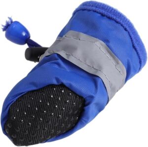[4pcs/set] Waterproof Pet Dog Shoes Anti-slip Rain Boots Footwear for Small Cats Dogs Puppy Dog Pet Booties Pet Paw Accessories (Black, 7)-B0CRC9ZCS1