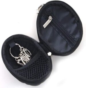 [11 * 6 * 5CM - 1Pcs] Keychain holder Small Tactical EDC Pouch Wallet Bag Portable Key Coin Purse Waist Fanny Pack with Hook Earphone Bag Mini Key Holder Pouch for Hunting (Silver)-B0DCPPJ51D