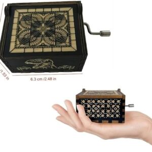 1pcs Music box Black addition Park - Music Box Hand-Cranked Music Box-B0D9ZLKPHF