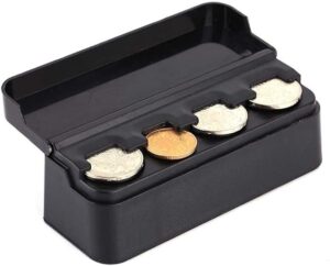 Samfox Auto Car Portable Coin Holder Change Storage Box Case Container Coins Organizer Storage Bag-B0851HJRHT