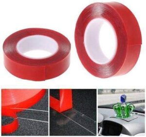 AUU 3M Red Double Sided Adhesive Tape High Strength Acrylic Gel Transparent Car Fix-B099DXXWK7