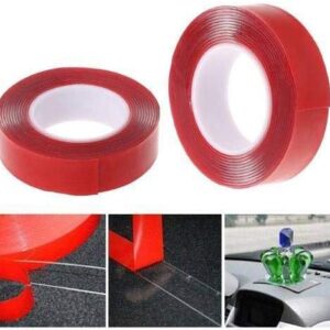 AUU 3M Red Double Sided Adhesive Tape High Strength Acrylic Gel Transparent Car Fix-B099DXXWK7