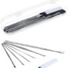 [1 Set] 6 Piece Stainless Steel Ear Wax Collector Remover Cleaner Care Rod Set-B0CK6X49S9