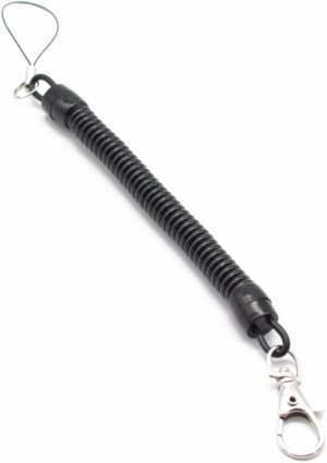 Plastic Black Retractable Spring Coil Spiral Stretch Chain Keychain Key Ring For Men Women Key Holder Keyring Gifts-B0C4JZ14XL