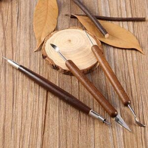 6pcs Clay Sculpting Set Wax Carving Tools Shapers Wood Handle - B091CQV68N