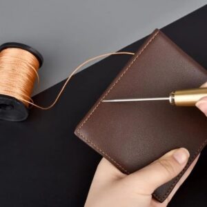 [Set 01] Leather Sewing Kit DIY Leather Sewing Awl Needle With Copper Handle Set Leather Canvas Tent Shoes Repairing Tool W/Nylon Thread-B0CK1F8D4M
