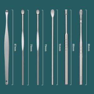 6pcs-set Stainless Steel Ear Picking Tool Set Ear Wax Remover Cleaner Ear Cleaning Spoon Ear Protector Ear Picker-B0BDWPWDTW