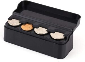 Samfox Auto Car Portable Coin Holder Change Storage Box Case Container Coins Organizer Storage Bag-B0851HJRHT