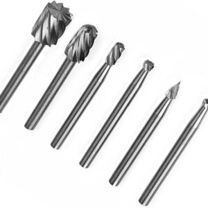6Pcs HSS Routing Router Drill Bits Set Milling Cutter Rotary Burr Tool CNC Engraving Abrasive Tools Wood Metal Milling Cutter-B0CL542YWP