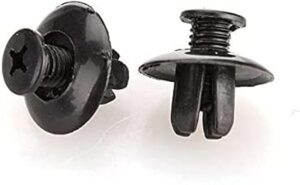 100Pcs 8mm Plastic Fasteners Screw Car Bumper Black Rivet Car Fastener Clips for Most Car Type