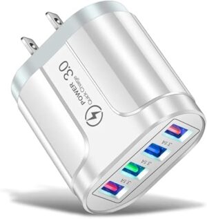 [1 Pcs - as shown ] 4 3.1A 4 Ports USB Travel Charger Fast Charge QC 3.0 Wall Charging For Any Mobile 13 12 Some Mobile Plug Charging Adapter [Assorting Color]