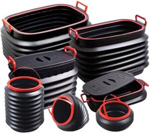 Nicoman Camping Fishing Folding Basket Collapsible Washing Bucket Car Bin Organiser 4 Litre, Pack of 2-B07WYSS6VR