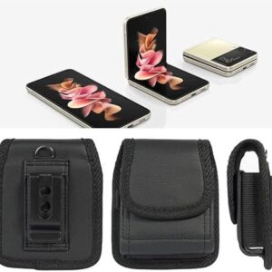 (1PC) Leather Phone Pouch For Samsung Z Flip 3 5G Belt Clip Holster Oxford Cloth Phone Case For Galaxy Z Flip3 5G SM-F711B Waist Bag-B0C7PR5YR2