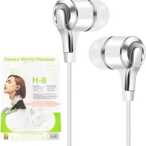 [1Pcs - White ] PCS Wired Headphones 3.5mm Sport Earbuds with Bass Phone Earphones Stereo Headset with Mic volume control Music Earphones-B0CQGR33GL