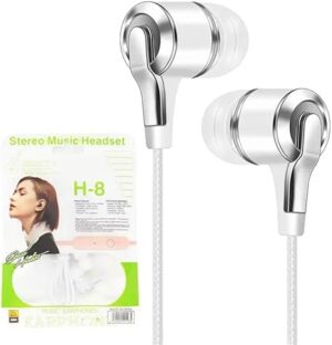 [1Pcs - White ] PCS Wired Headphones 3.5mm Sport Earbuds with Bass Phone Earphones Stereo Headset with Mic volume control Music Earphones-B0CQGR33GL
