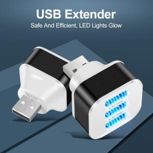 1 Pcs - 3 Ports USB Hub Portable Fast Data Transfer USB Splitter with LED Indicator for Computer Laptop Docking Station PC Accessories (Random Color)-B0BY2YQ8C1