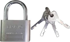 Bravo Heavy Duty Lock with 4 Keys, 50mm - Silver - 7 * 4.5CM-B0DJ9Y7Z21