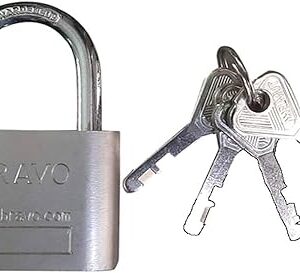 Bravo Heavy Duty Lock with 4 Keys, 50mm - Silver - 7 * 4.5CM-B0DJ9Y7Z21