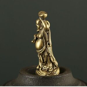 1pcs - Small 3.3 * 1.70 CM - Copper Maitreya Buddha Miniatures Figurines Pocket Brass Small Statue Ornaments Home Decor Craft for Living Room Desk Decoration-B0C942ZFT8