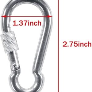 Locking Carabiners, Heavy Duty Carabiner, Steel Screw Lock Carabiner Hooks 2.7inch - 4PCS-‎B0DM6GF1SN