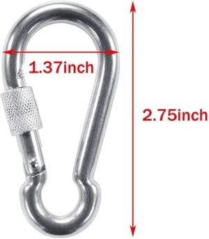 Locking Carabiners, Heavy Duty Carabiner, Steel Screw Lock Carabiner Hooks 2.7inch - 4PCS-‎B0DM6GF1SN
