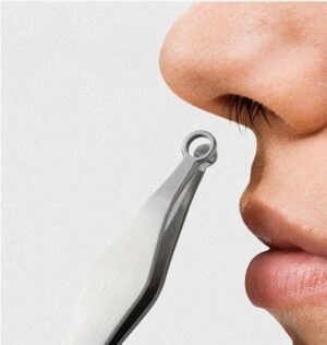 Universal Nose Hair Trimming Tweezers Stainless Steel Eyebrow Nose Hair Cut Manicure Facial Trimming Makeup Scissors Trimmer -B0BKS88H66