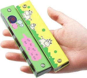 Wooden Harmonica Educational Gift Instrument Mouth Music Organ Replacement 1pcs Durable Hot Sale Newest 13Cm,24 Hole, 33Gram (Green)-B0DNNPB6HH