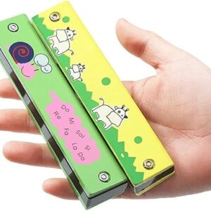 Wooden Harmonica Educational Gift Instrument Mouth Music Organ Replacement 1pcs Durable Hot Sale Newest 13Cm,24 Hole, 33Gram (Green)-B0DNNPB6HH