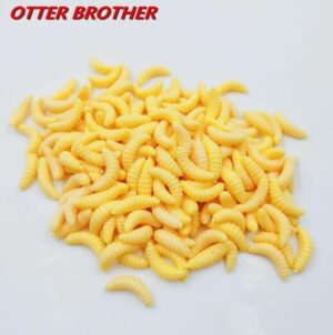 20pcs/lot Random Silicone Bait Maggot Grub Soft Fishing Lure 2cm 0.3g Artificial Bread Smell Worms Gear For Winter Glow Accessories (Random Color)