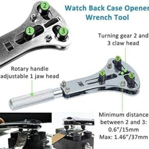 Professional Watch Wrench Screw Repair Set Kit, Watch Band Spring Bar Link Pin Adjustment, Back Case Removal Opener, Battery Cover Changing Replacement Resizing Tool-B0CRH91YFB