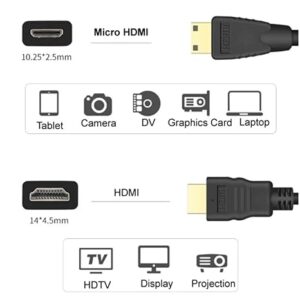 Male to Male HDMI-Compatible to Micro HDMI Audio Video Cable V1.4 M/M 1080p 1440p For HDTV PS3 X-BOX 3D HD TV D-B0DKVPDCYG