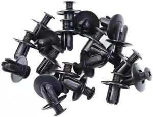 100Pcs 8mm Plastic Fasteners Screw Car Bumper Black Rivet Car Fastener Clips for Most Car Type