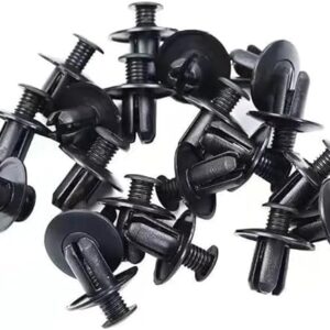 100Pcs 8mm Plastic Fasteners Screw Car Bumper Black Rivet Car Fastener Clips for Most Car Type