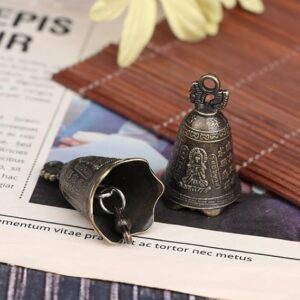 1pcs - 1Pc Antique Bell Chinese Mini Sculpture Pray Guanyin Buddha Bell Shui Feng Bell (H 3.6 CM) -B0C6VQPR6L
