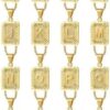 Fashion Letter Gold Color Pendant Necklace for Men Women Cuban Chain Couple Charm Initial Necklace Choker Jewelry Collar