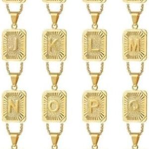51dQMsASQ2L._AC_ Fashion Letter Gold Color Pendant Necklace for Men Women Cuban Chain Couple Charm Initial Necklace Choker Jewelry Collar
