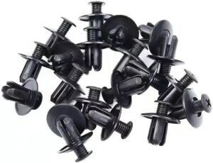 30Pcs 8mm Plastic Fasteners Screw Car Bumper Black Rivet Car Fastener Clips for Most Car Type